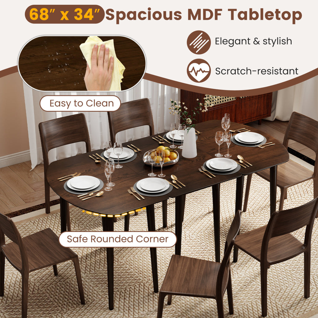 3-Piece Extendable Dining Table Set, Walnut