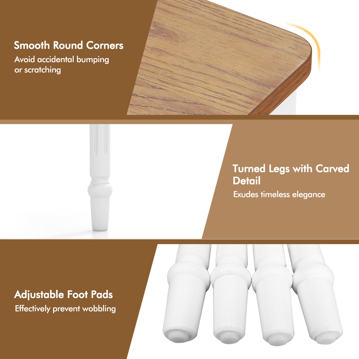 Extendable Dining Table for 4-8 People, White