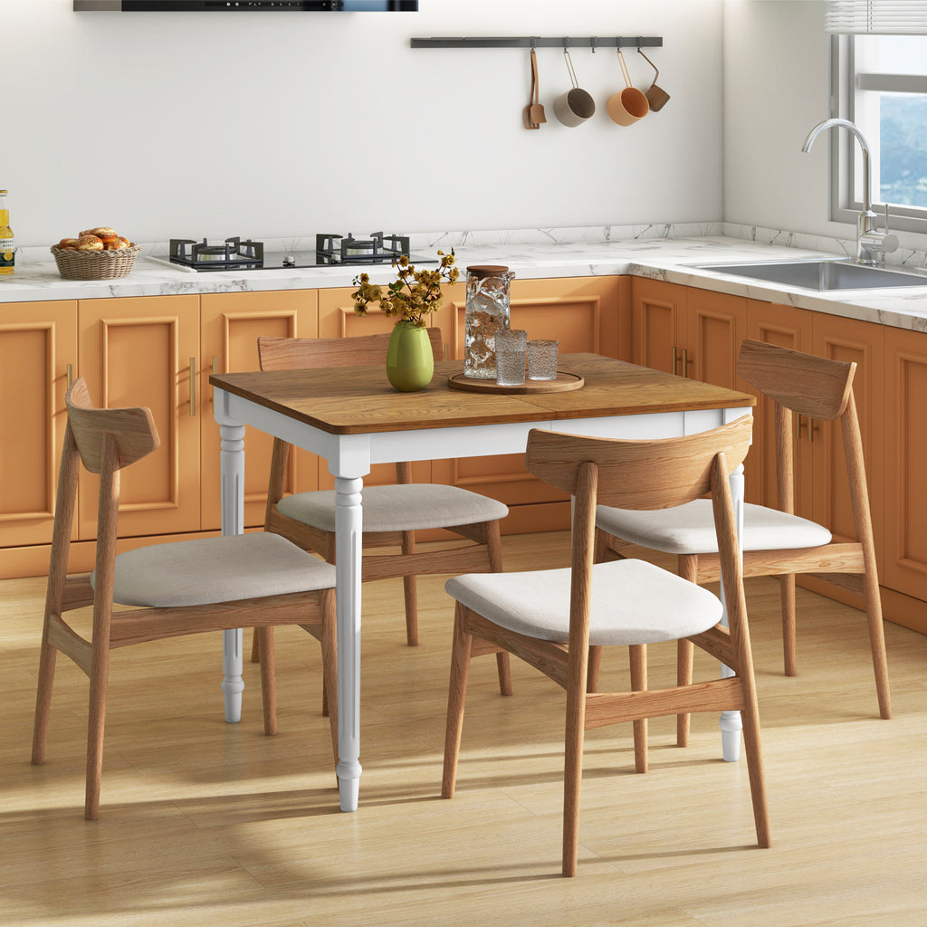 Extendable Dining Table for 4-8 People, White