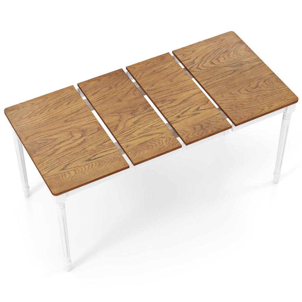 Extendable Dining Table for 4-8 People, White