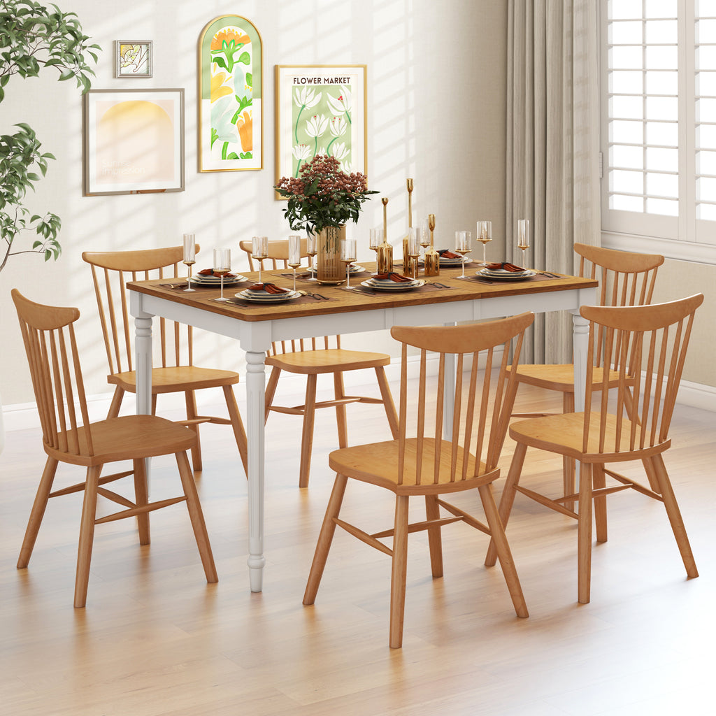 Extendable Dining Table for 4-8 People, White