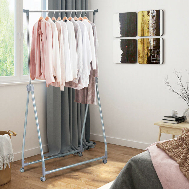 Extendable Foldable Garment Rack with Hanging Rod