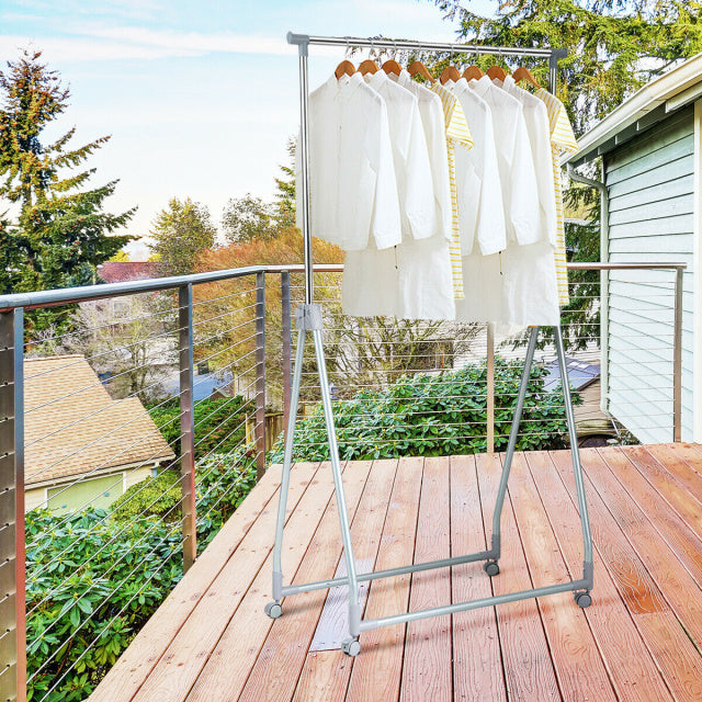 Extendable Foldable Garment Rack with Hanging Rod