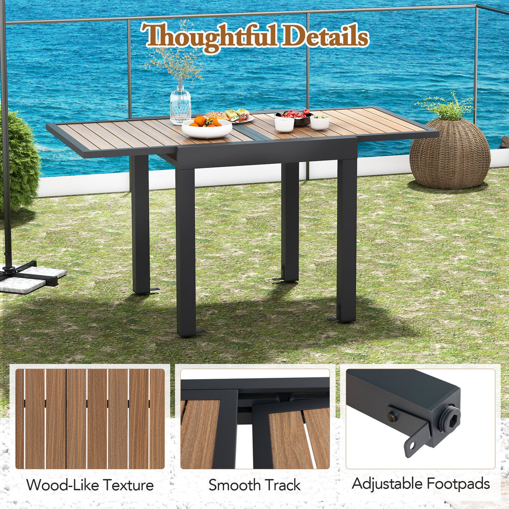 Extendable Patio Dining Table 31.5"-63", Natural