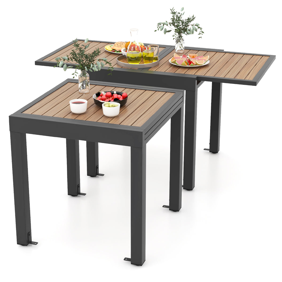 Extendable Patio Dining Table 31.5"-63", Natural