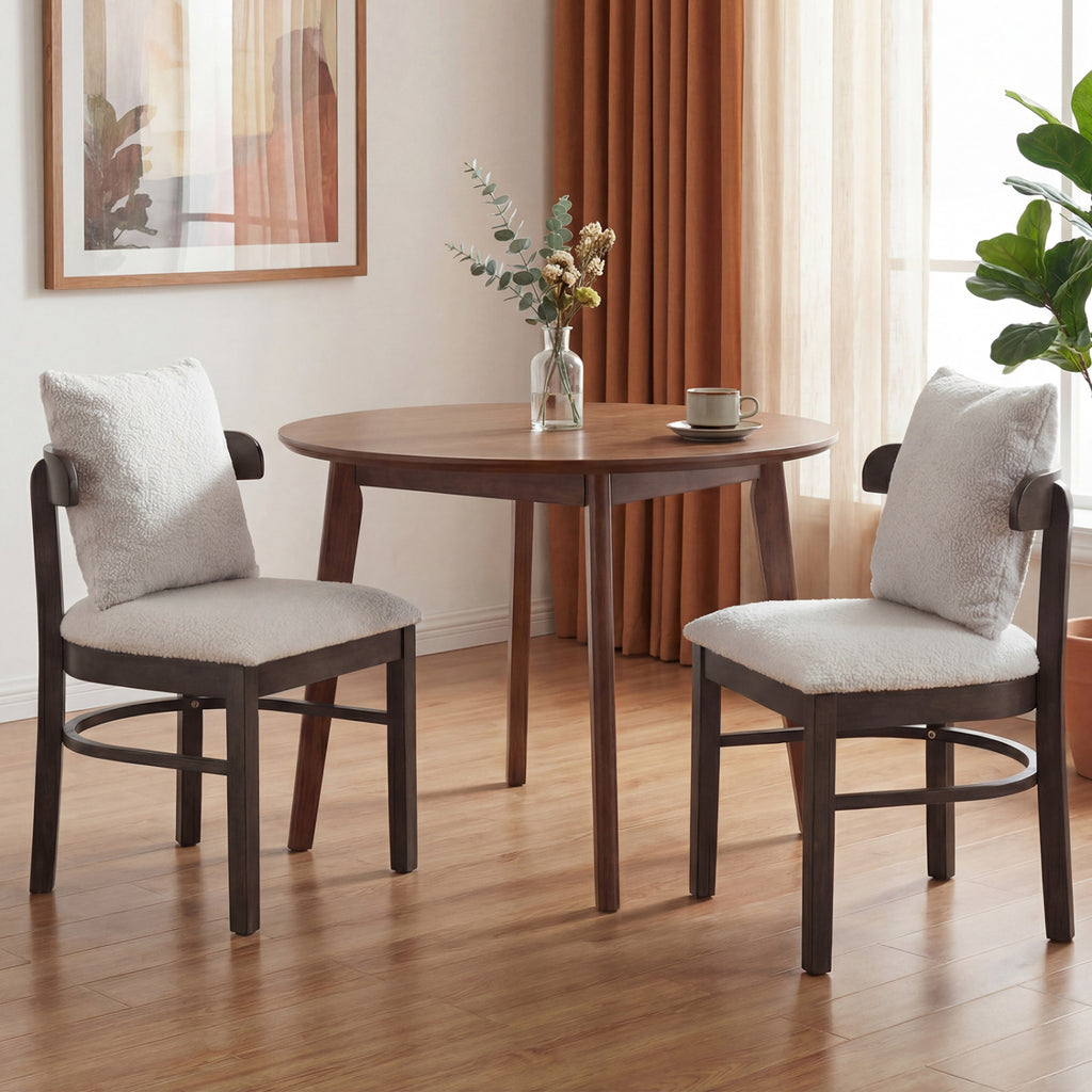 Upholstered Dining Chairs Set of 2 with Removable Pillow - Gray