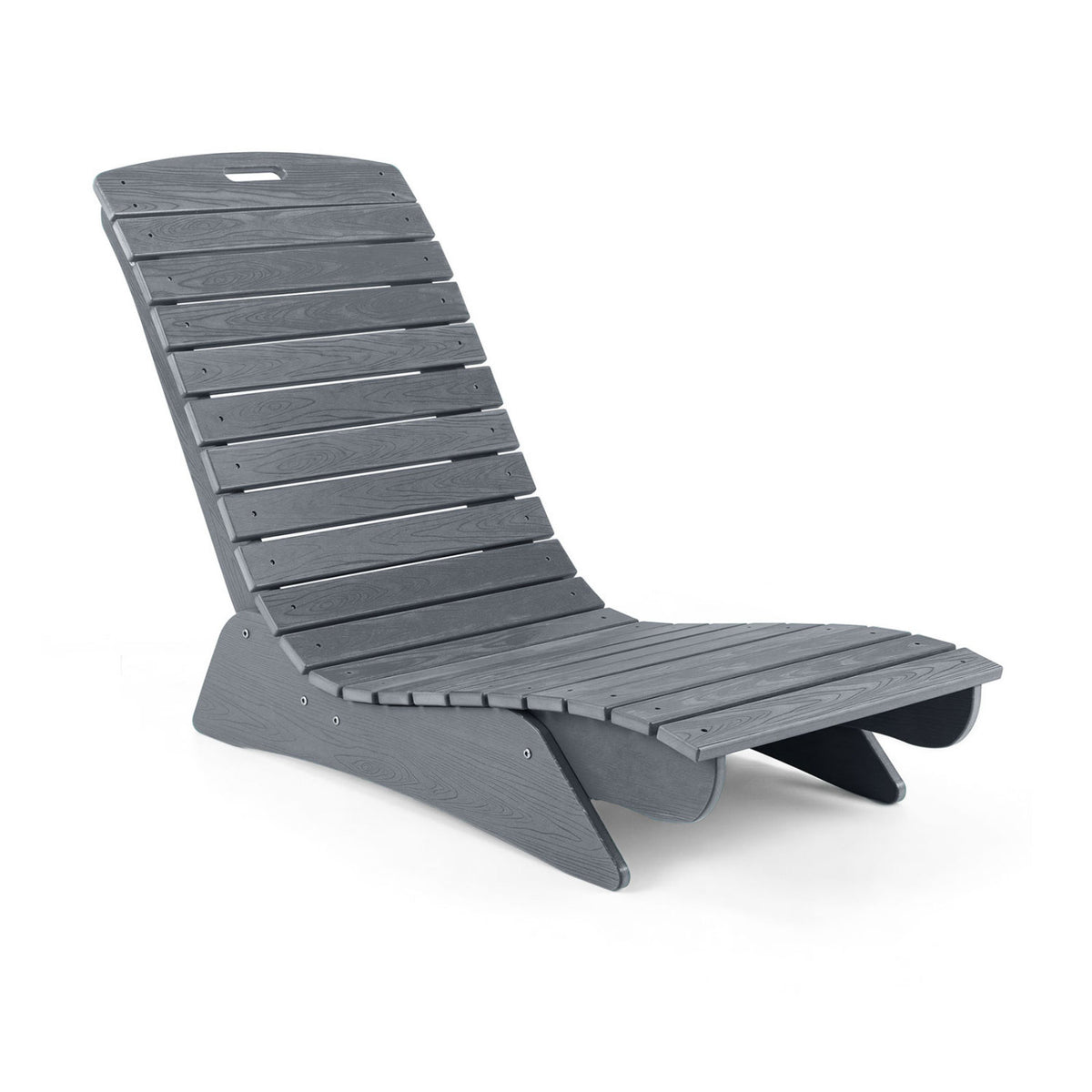 Fade-Resistant Outdoor Lounger with Contoured Shape for Deck Poolside