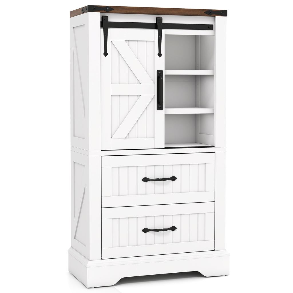 Free-Standing Bathroom Cabinet Narrow Linen with Doors and Drawer