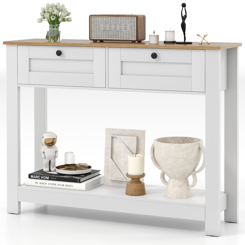 Farmhouse Console Table 42" - 2 Drawers, Entryway
