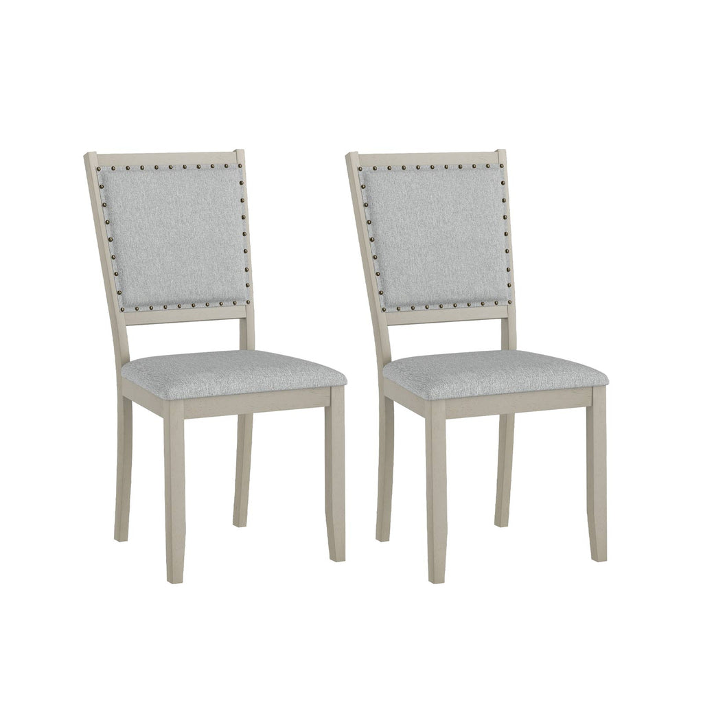 Farmhouse Dining Chair Set of 2 - Gray Upholstered