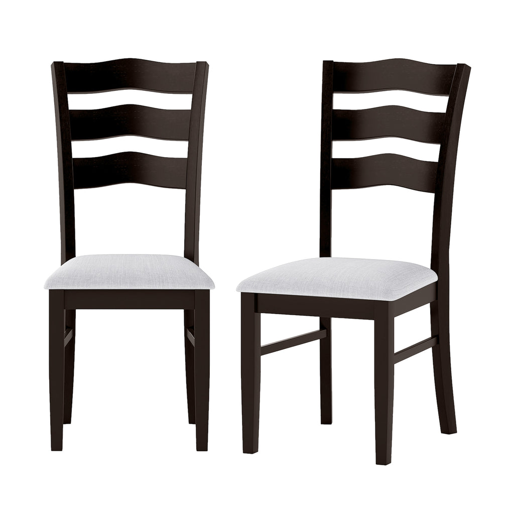 Farmhouse Dining Chairs Set of 2, Gray – Ergonomic Hollowed Backrest