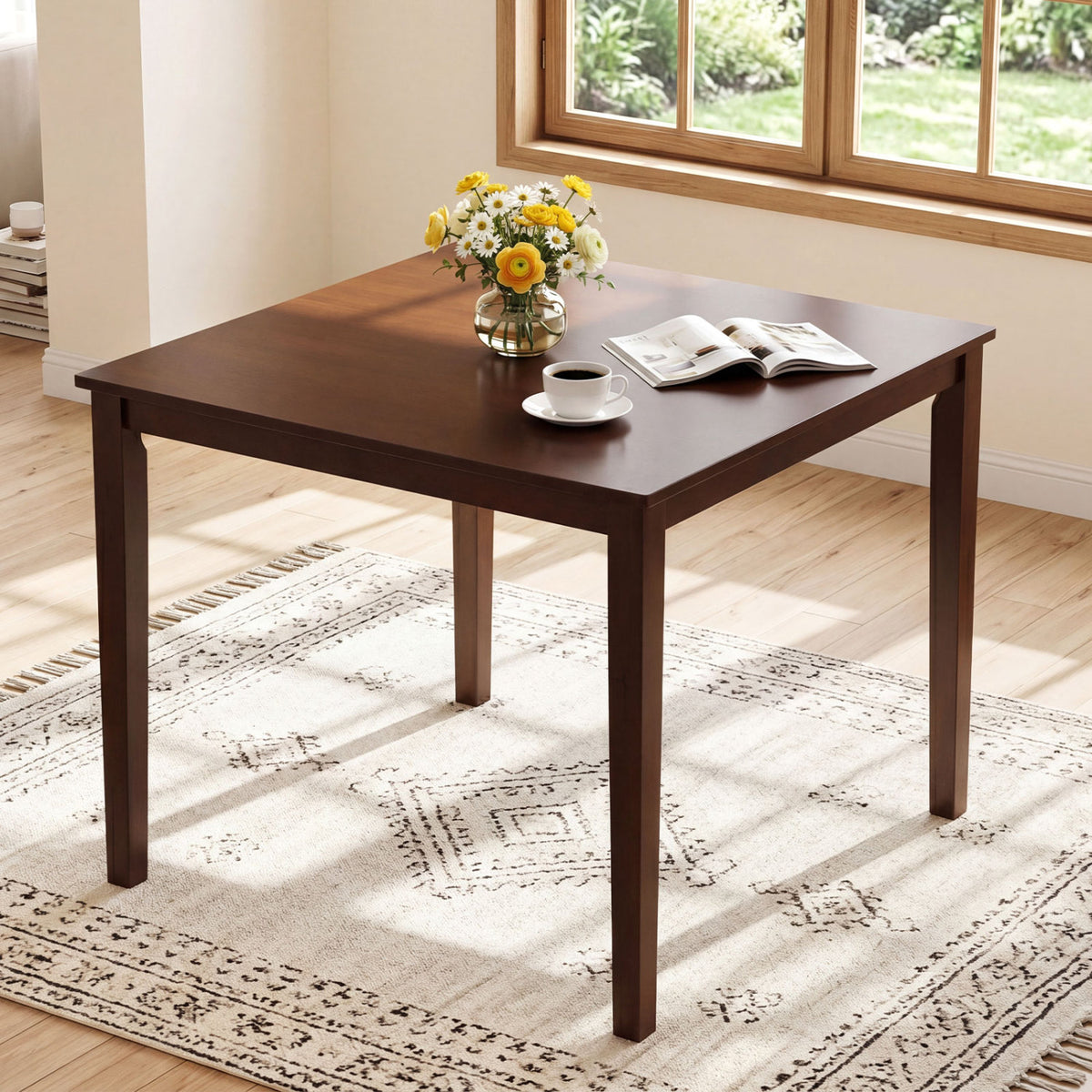 35-Inch Farmhouse Dining Table for 4, Walnut