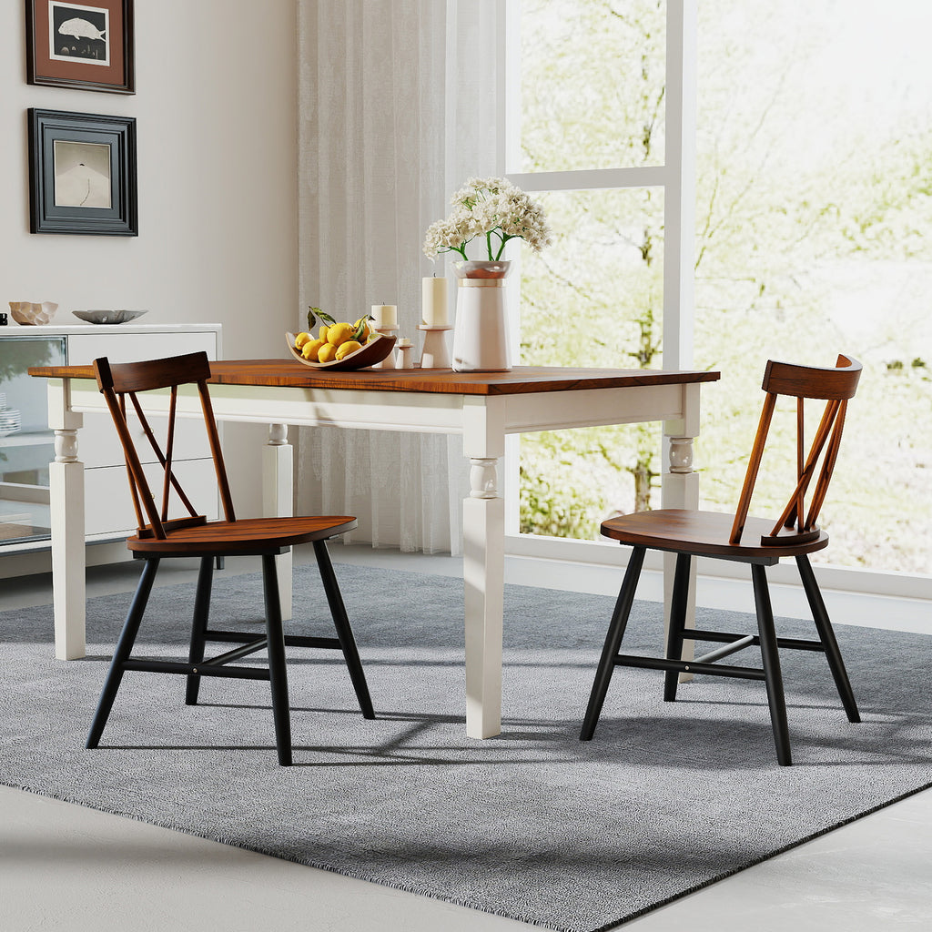Farmhouse Dining Chair Set of 2 - Dark Brown
