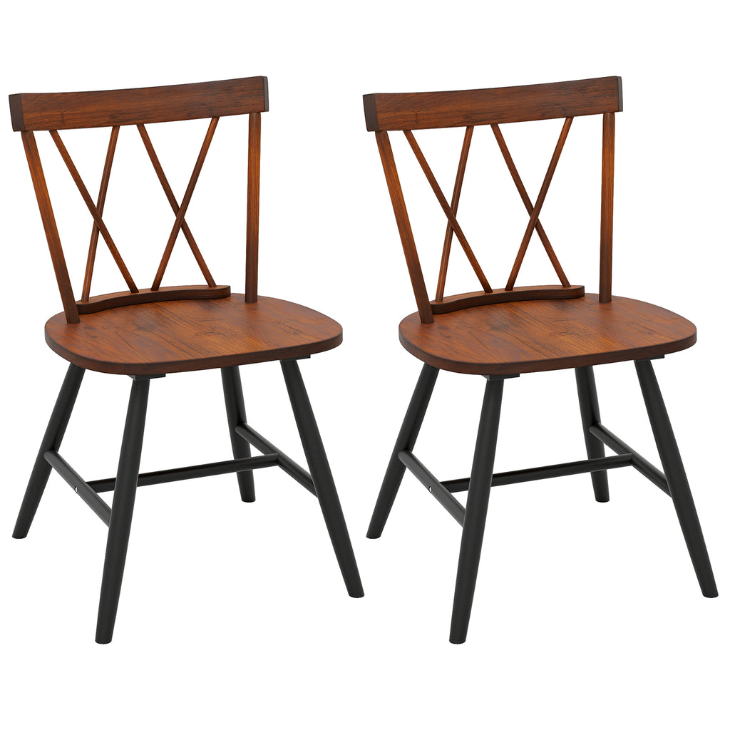 Farmhouse Dining Chair Set of 2 - Dark Brown