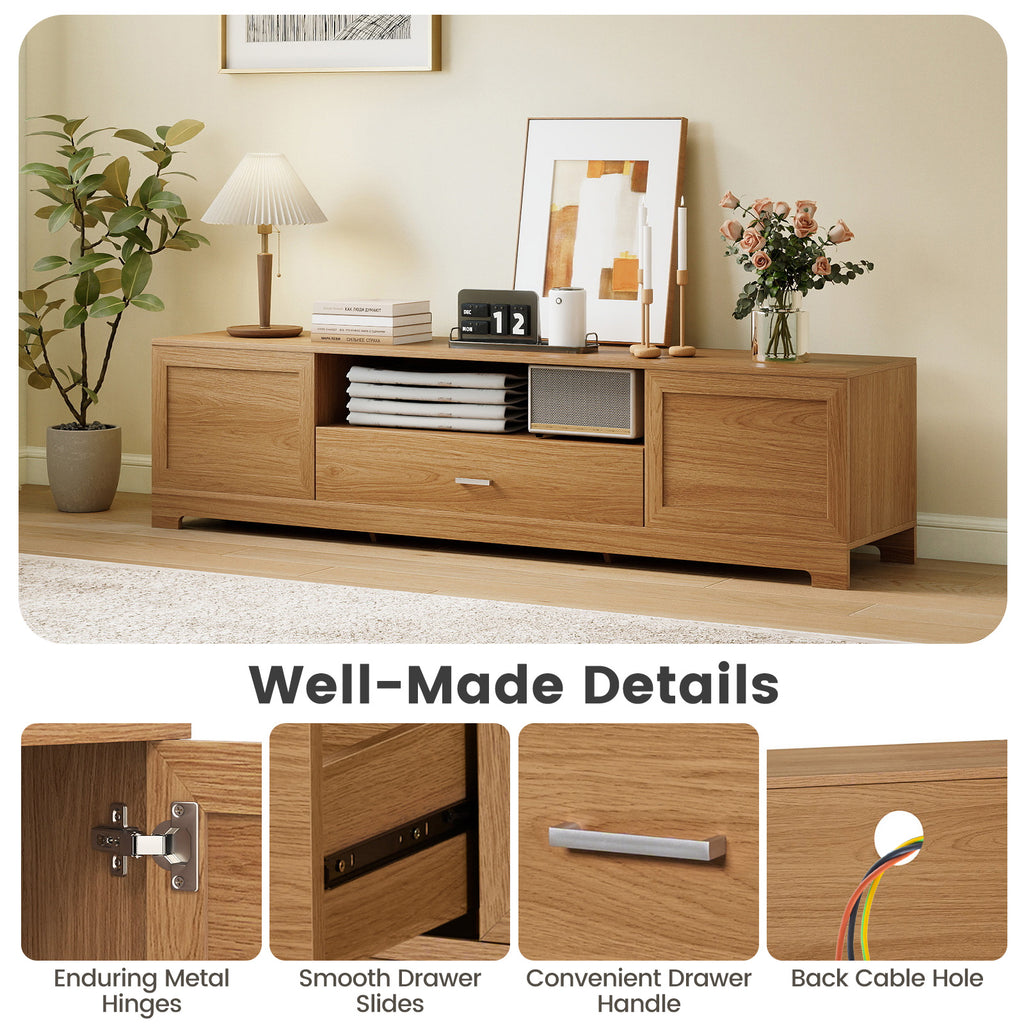 Farmhouse Rustic TV Stand up to 80" - Natural