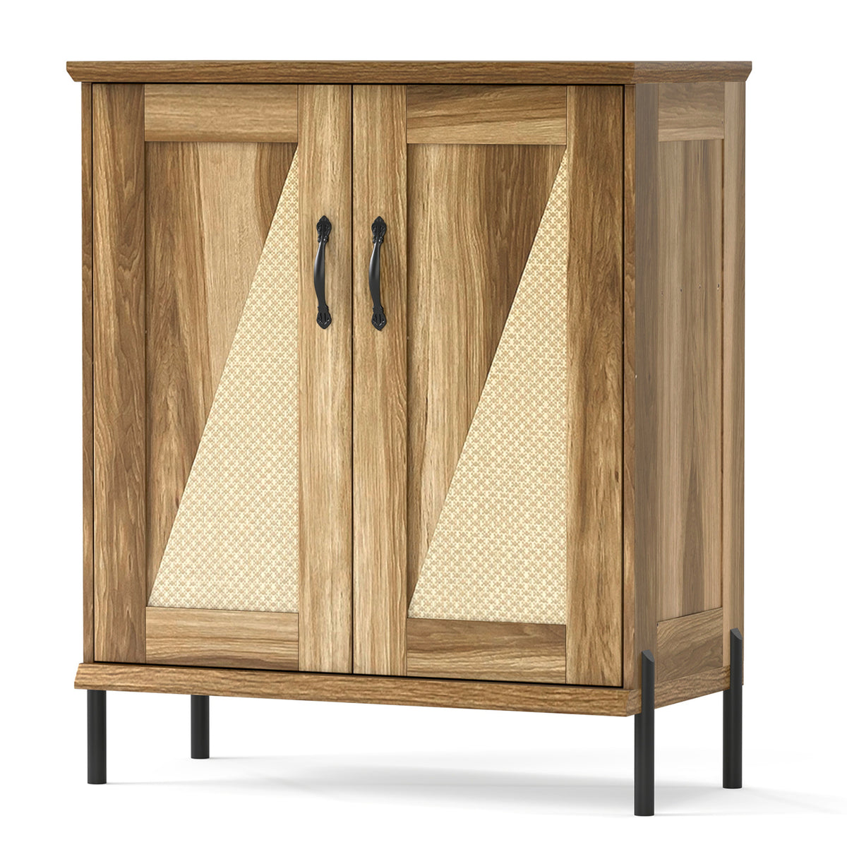 6-Tier Shoe Storage Organizer with 2 Fluted Doors