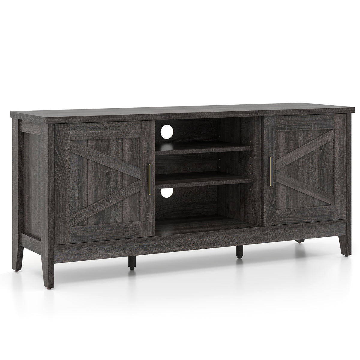 Farmhouse TV Stand for TVs up to 65 Inch - Gray