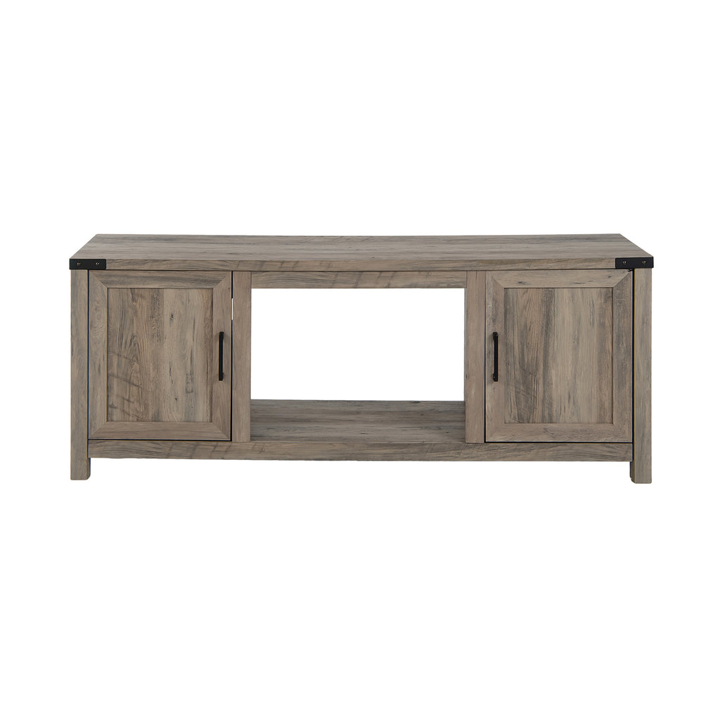 Electric Fireplace TV Stand with Storage – 2 Cabinet & 1 Open Shelf, Natural