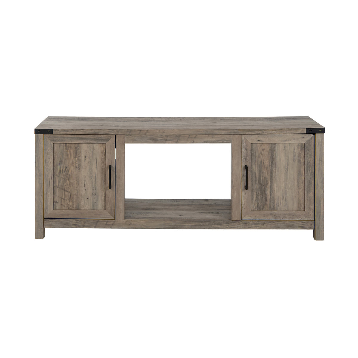Electric Fireplace TV Stand with Storage – 2 Cabinet & 1 Open Shelf, Natural