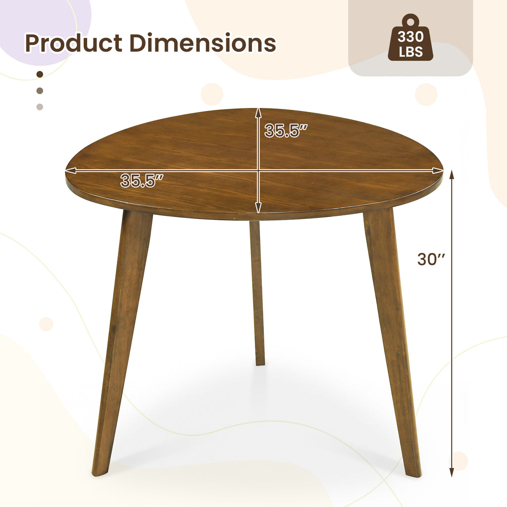Farmhouse Round Dining Table for 4 - Walnut