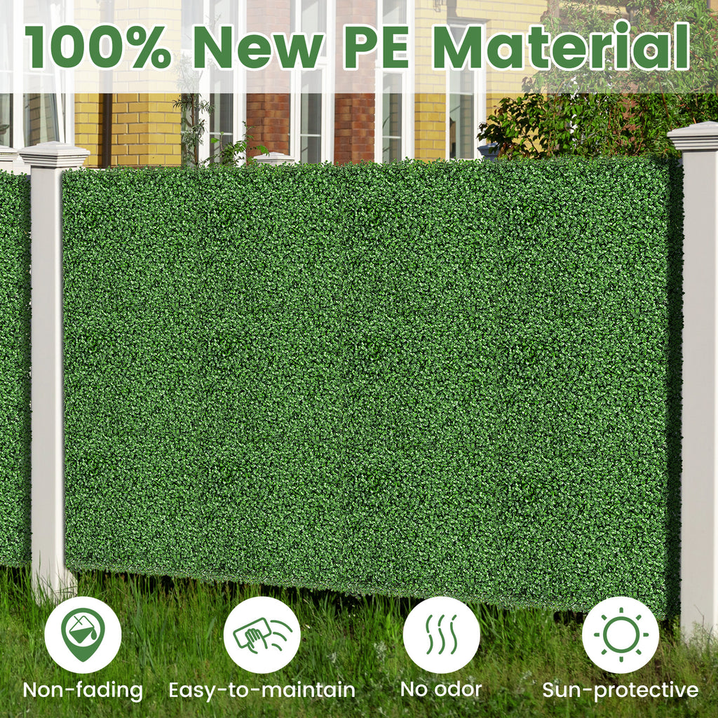 Boxwood Artificial Wall Panels - 20x20 Inch with Insertable Branches, Dense Foliage, Indoor Outdoor Use - Variation: Boxwood