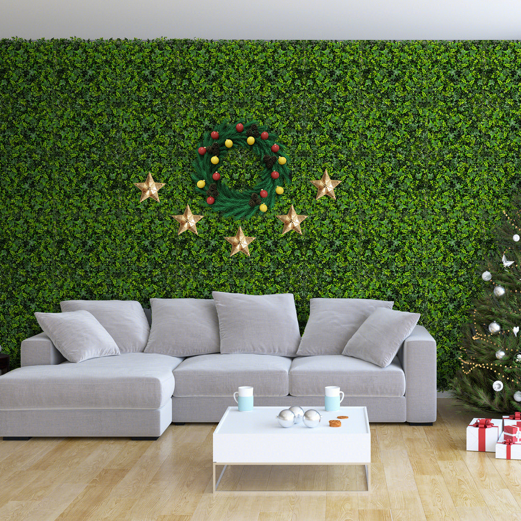 Artificial Greenery Foliage Panels - Mixed Leaves, 20x20 Inch, 12 Pack