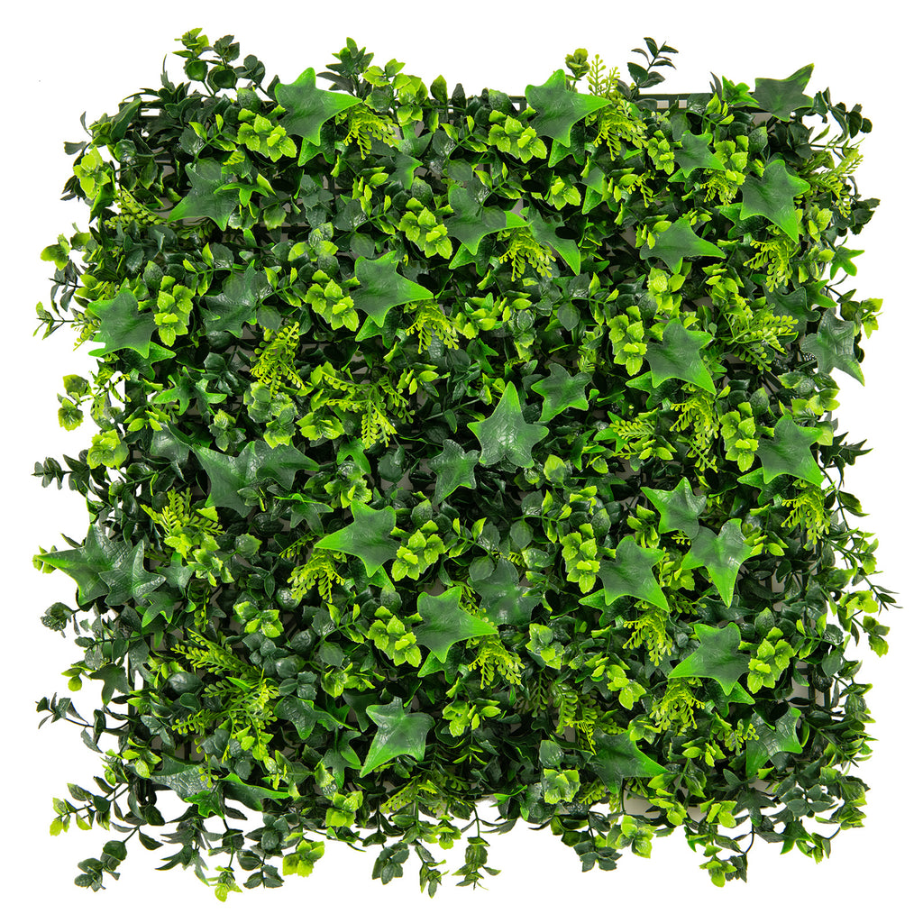 Artificial Greenery Foliage Panels - Mixed Leaves, 20x20 Inch, 12 Pack