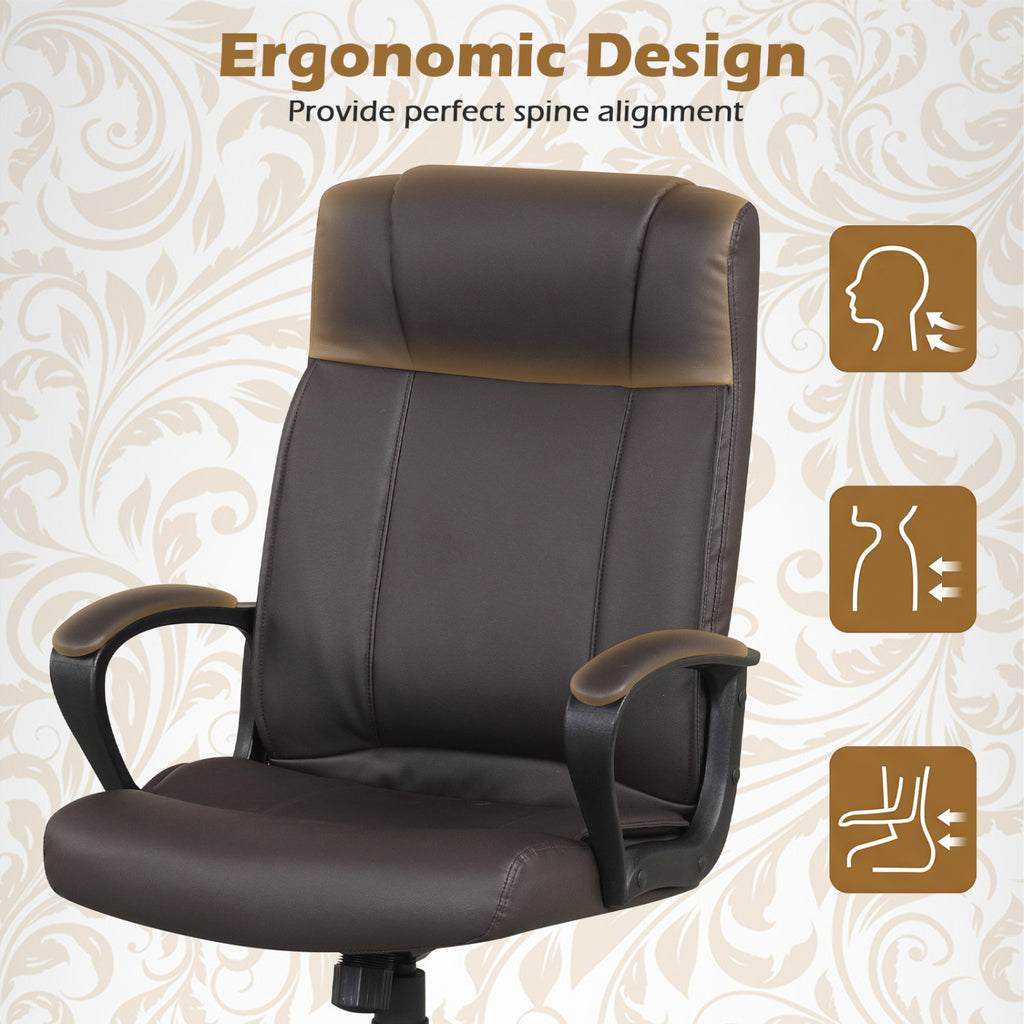Ergonomic Office Chair with Rocking Function - Brown