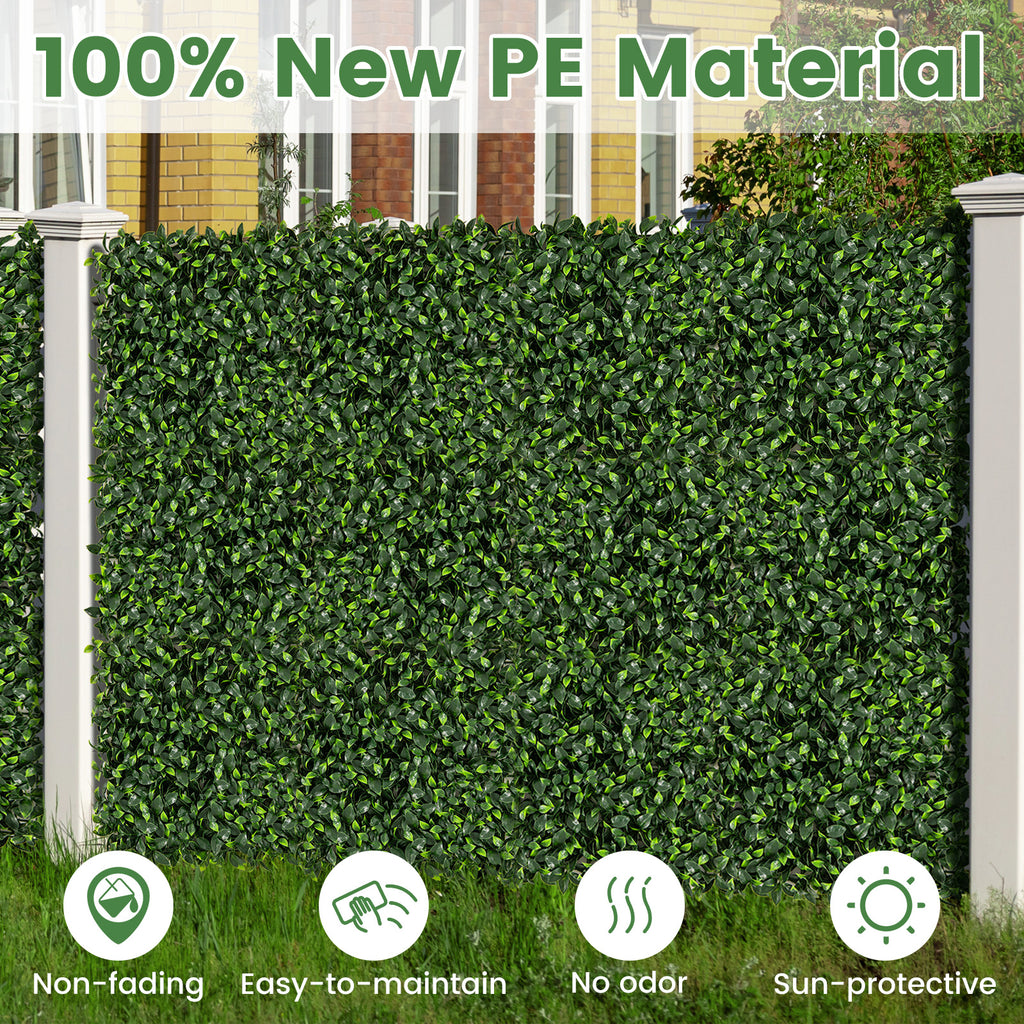 Artificial Gardenia Shrub Grass Wall Panels - 12 Pieces, Green Leaves, 20x20 Inch with Variation Gardenia Leaves