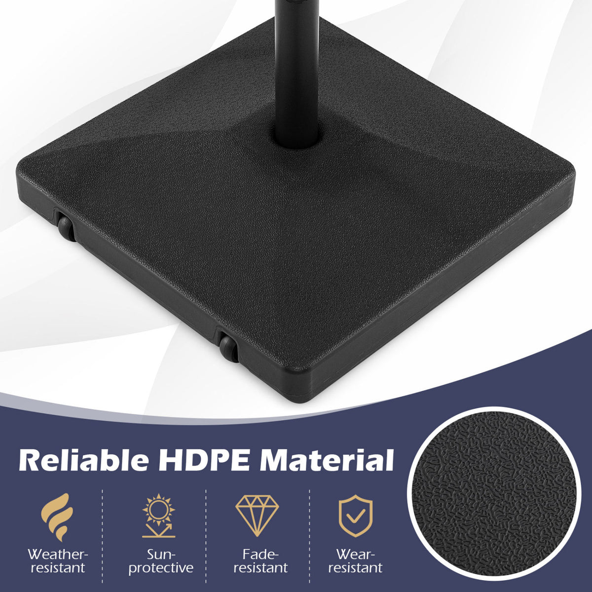Fillable Umbrella Base 90 LBS Heavy Duty with 2 Wheels