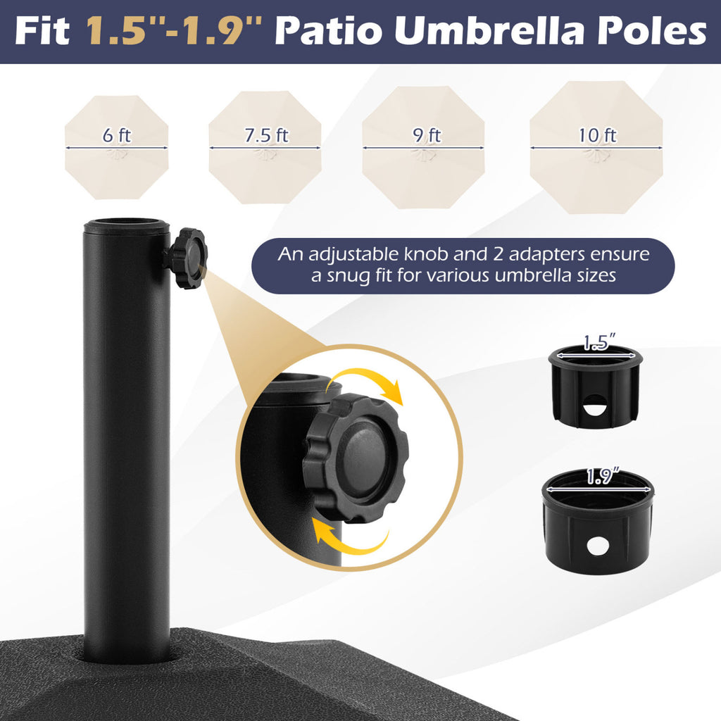 Fillable Umbrella Base 90 LBS Heavy Duty with 2 Wheels