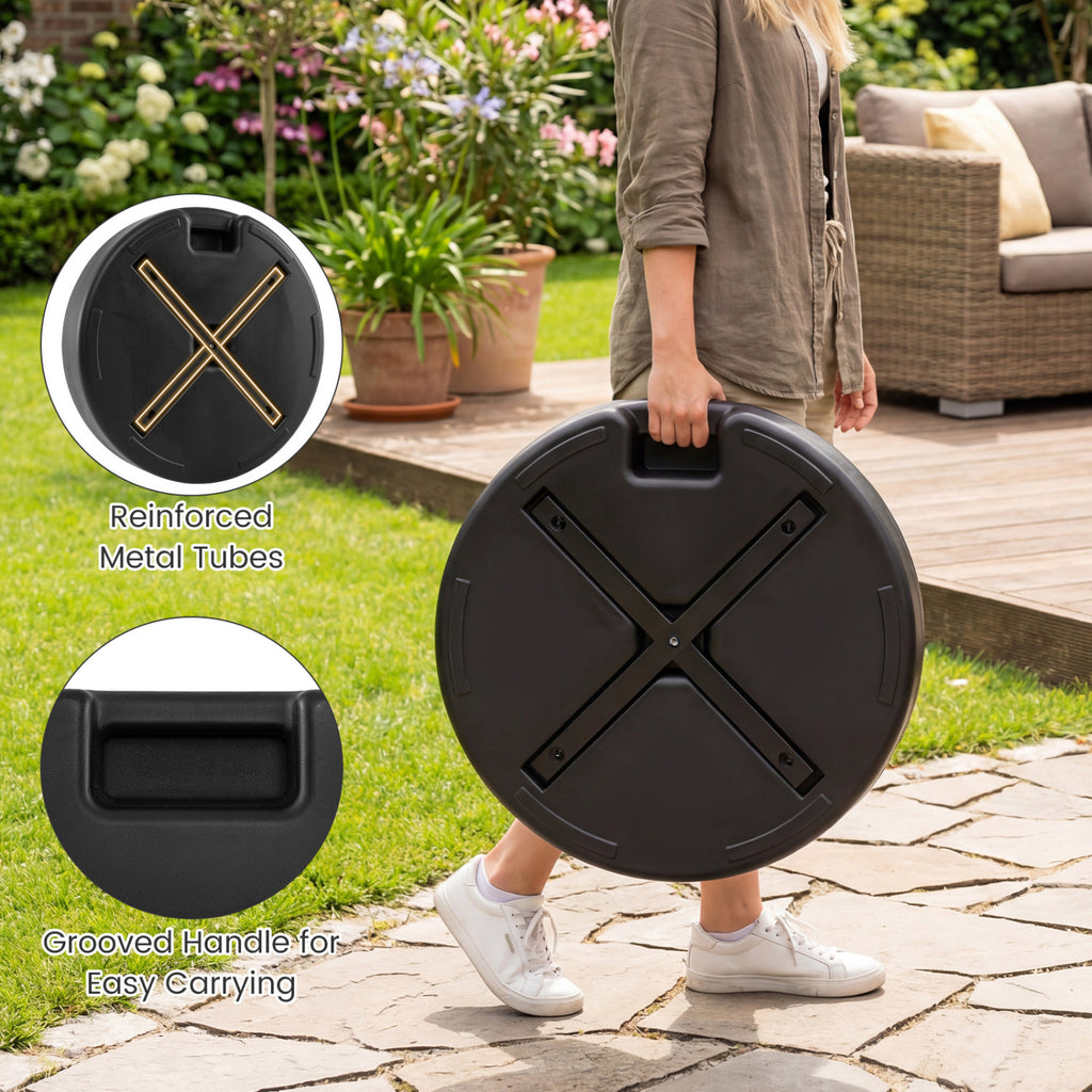 Fillable Umbrella Base 90 LBS Heavy Duty Market Stand - Black