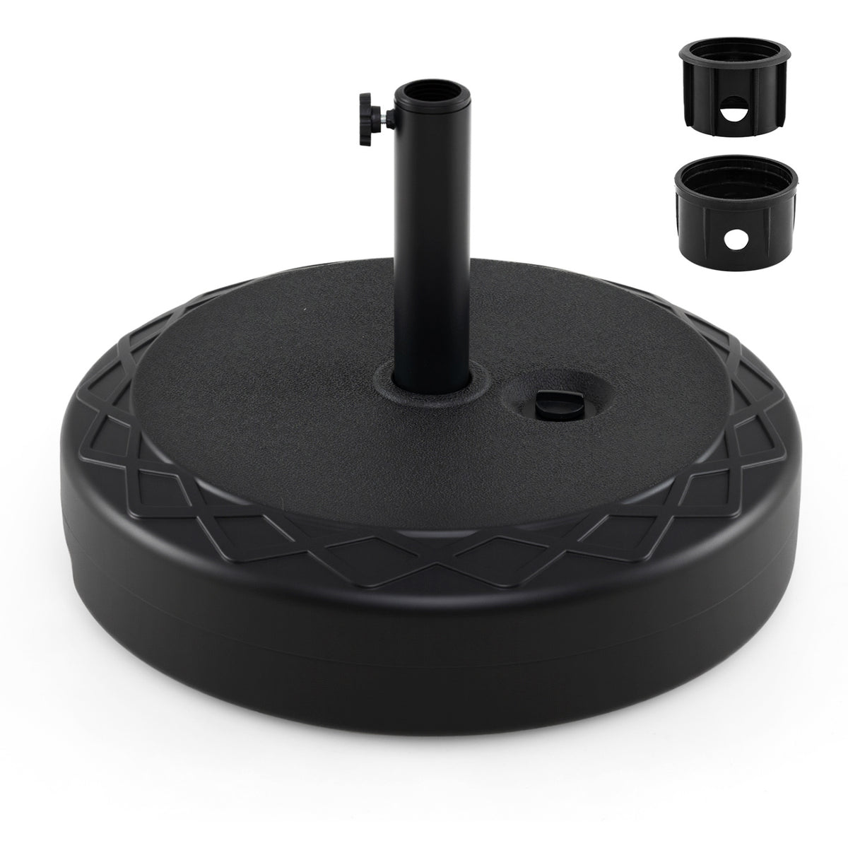 Fillable Umbrella Base 90 LBS Heavy Duty Market Stand - Black