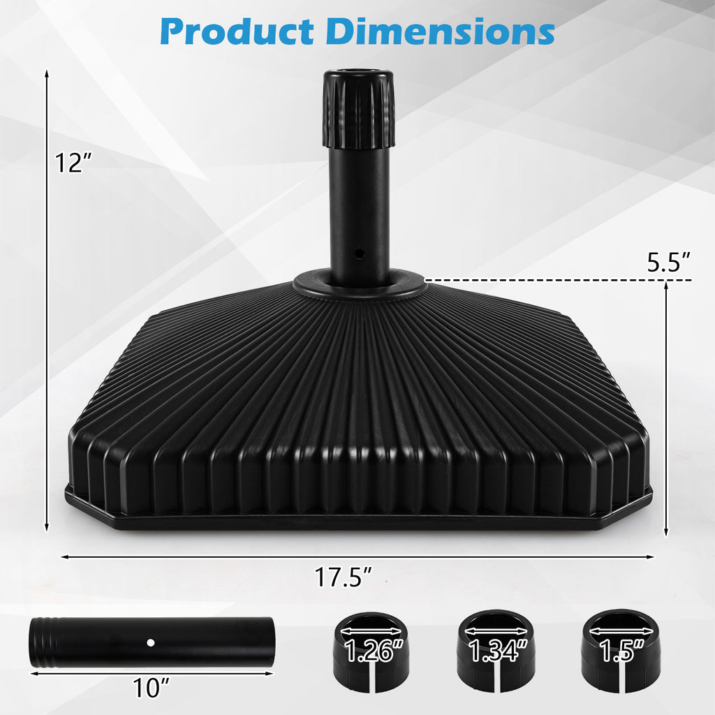Fillable Umbrella Base, Square - Black