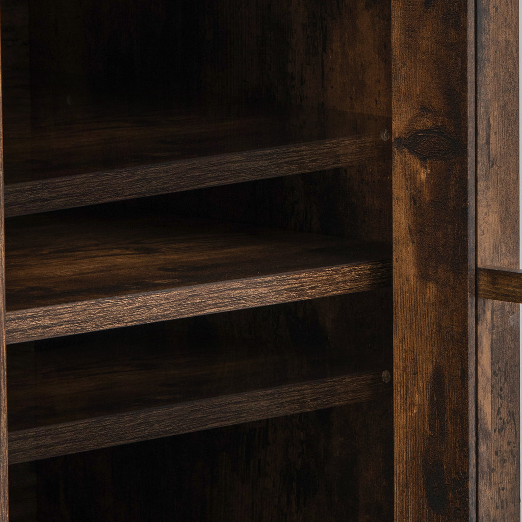 Fireplace TV Stand for TVs Up to 65 Inch with Side Cabinets, Brown
