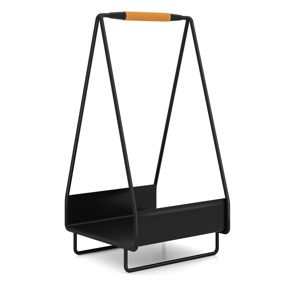Heavy-Duty Firewood Storage Rack with Metal Frame & Handle