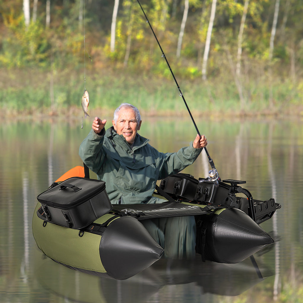 Portable Fishing Boat with 3 Waterproof Storage Boxes & Camouflage Design