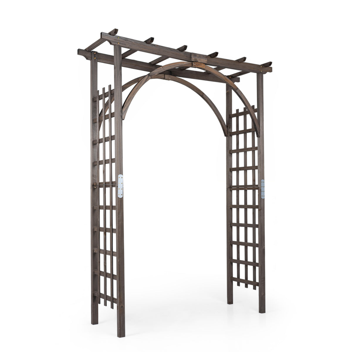 Flat Top Garden Arch Trellis 85" Tall Wood for Climbing Plants and