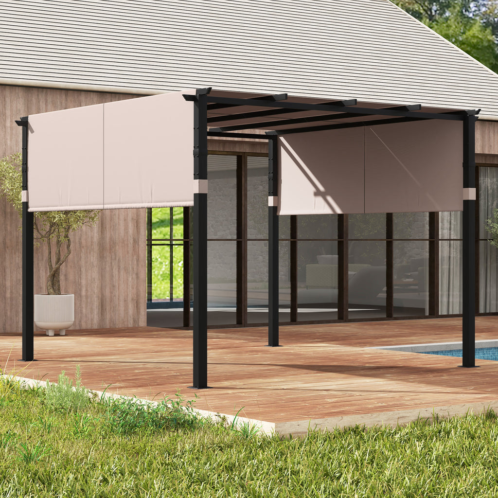 10x10 Retractable Canopy Pergola - Beige