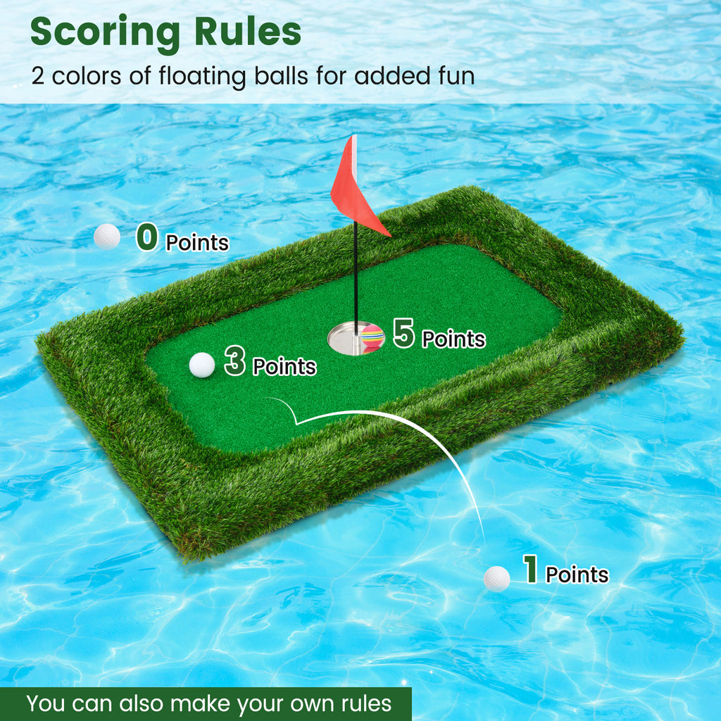 Floating Golf Green Mat 37.5 x 25.5 Inch for Pool & Practice - 2x3 Feet