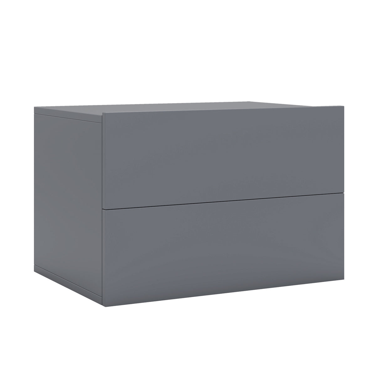 Floating Nightstand with 2 Drawers Wall Mounted - Gray