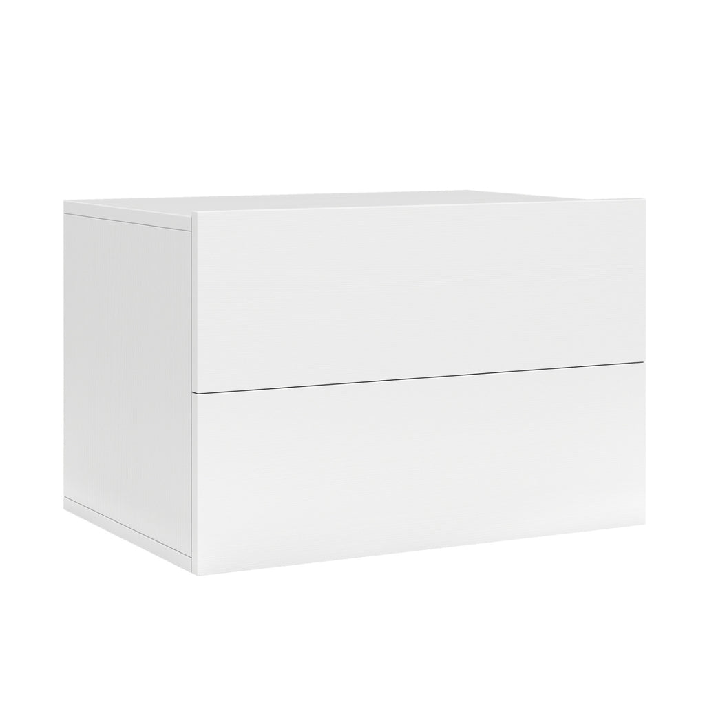 Floating Nightstand with 2 Drawers Wall Mounted – White