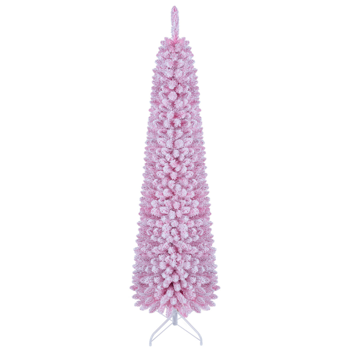 6 Ft Flocked Pre-Lit Artificial Christmas Tree with 8 Lighting Modes