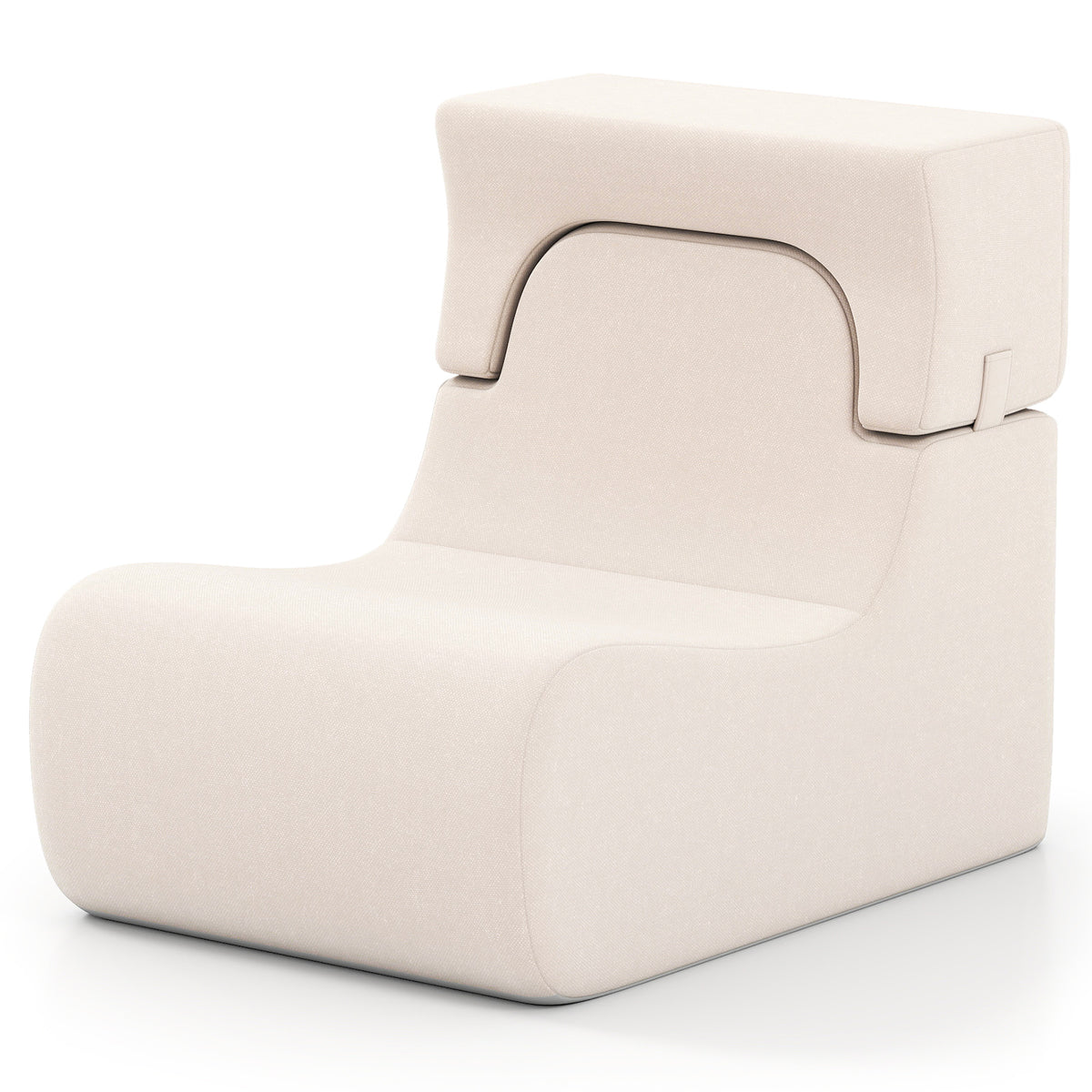 Floor Chair with Detachable Headrest - Gray