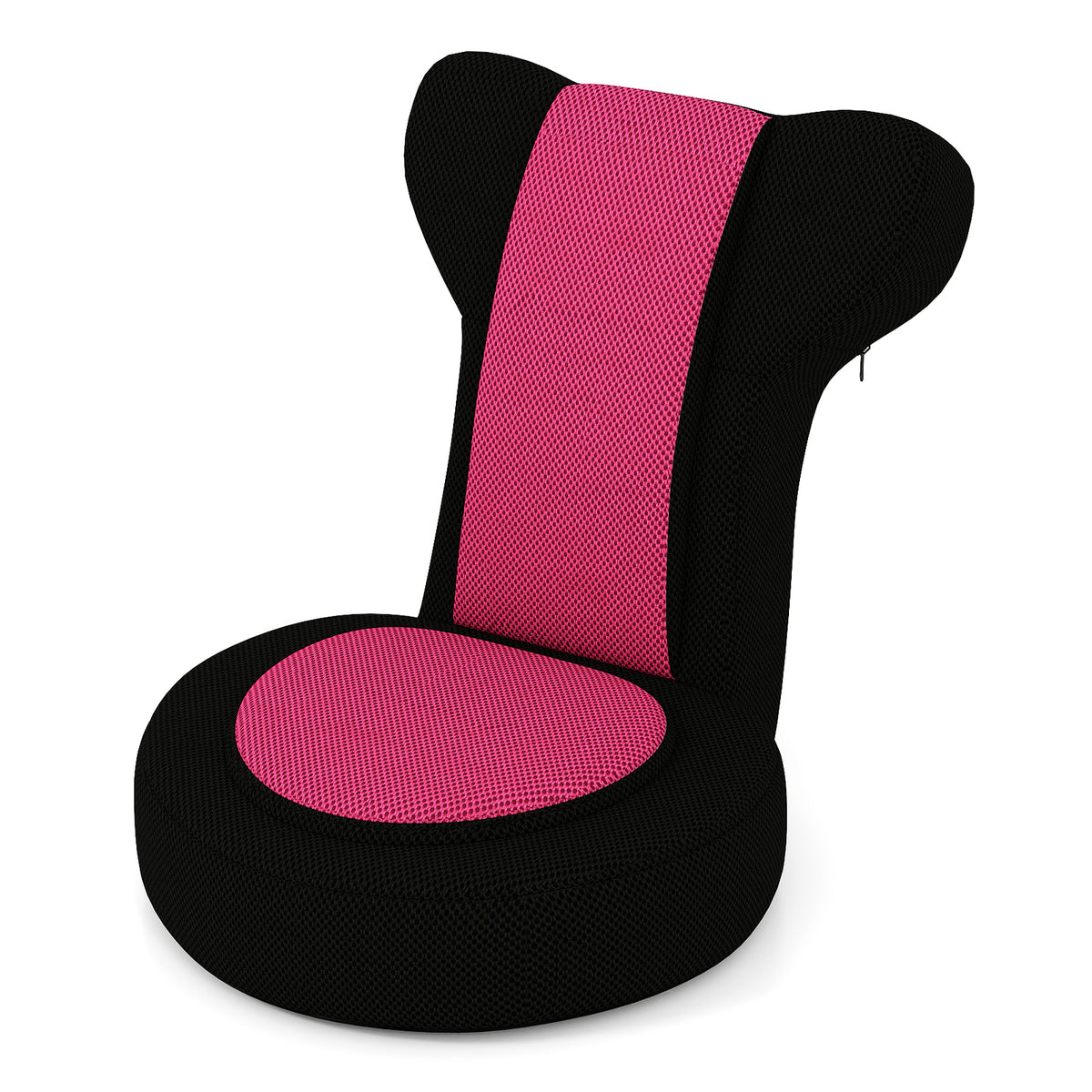 Floor Gaming Chair with Adjustable Headrest & Backrest - Pink