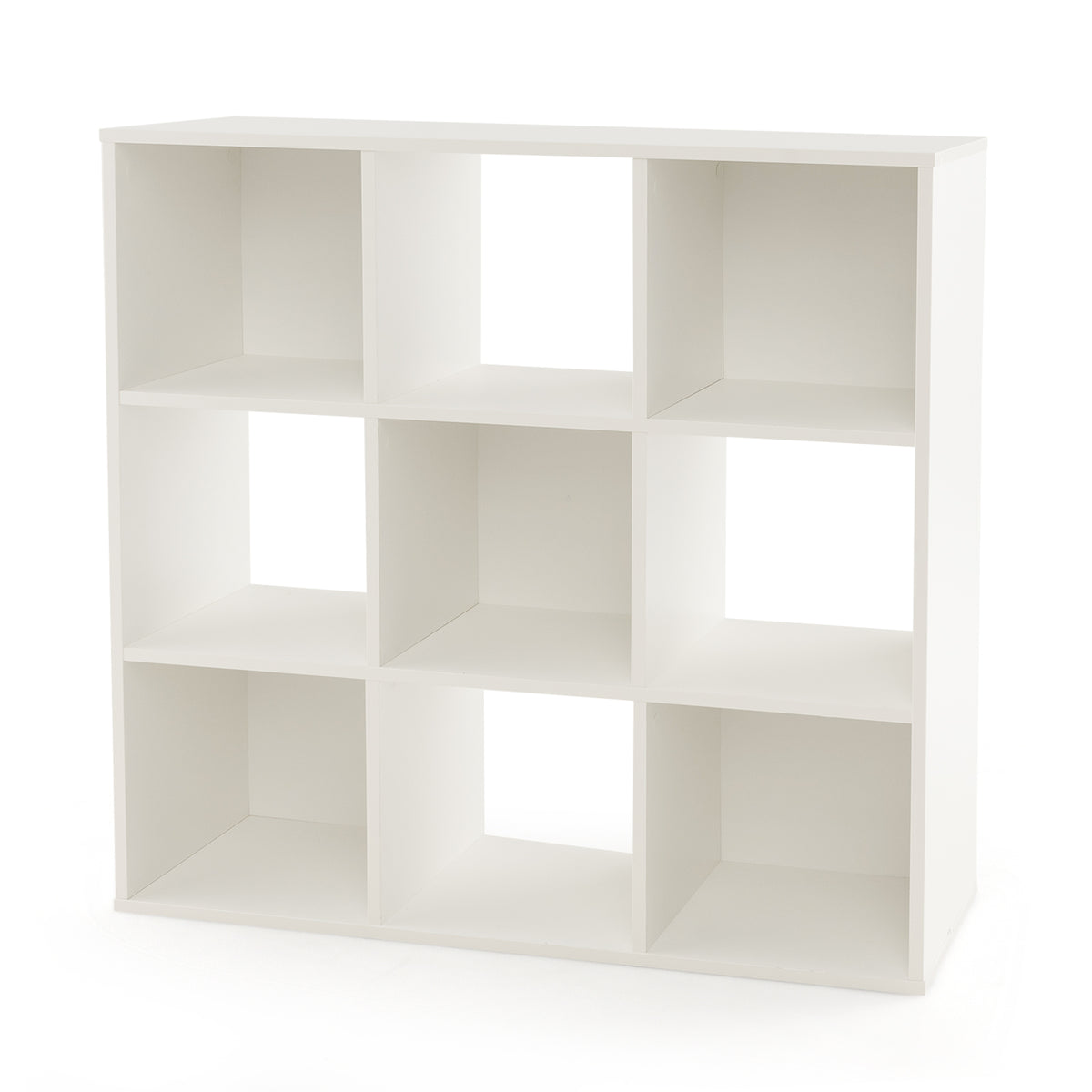 White Wooden Kids Bookcase with Storage Cubbies and Anti-Tip Devices - Costway