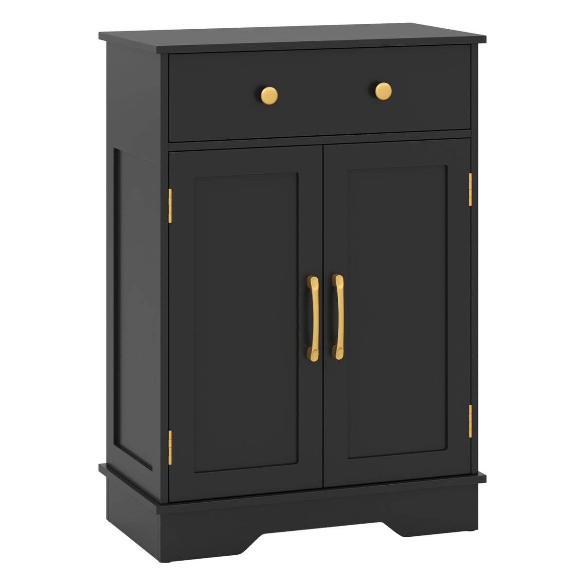 Floor Storage Cabinet with Drawer - 31.5" H, Black
