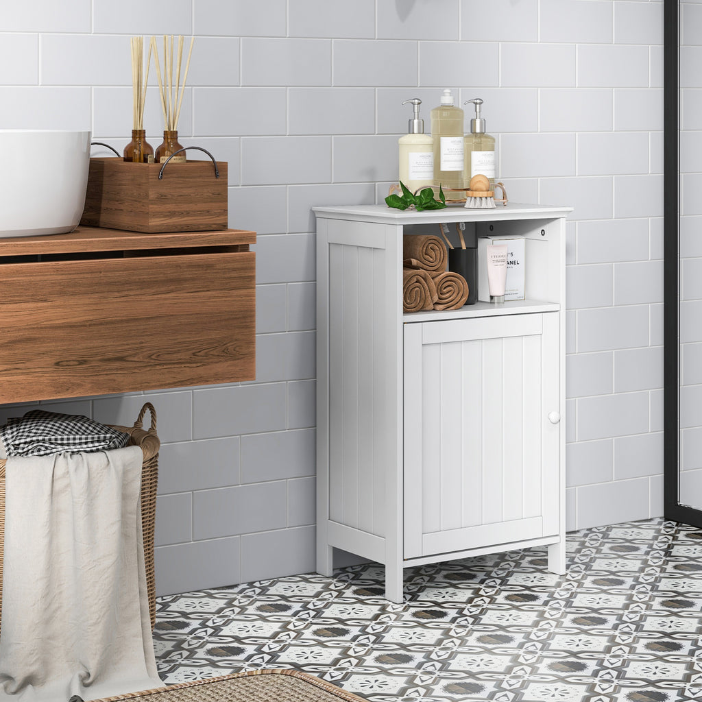 Bathroom Freestanding Floor Storage Cabinet with Adjustable Shelf