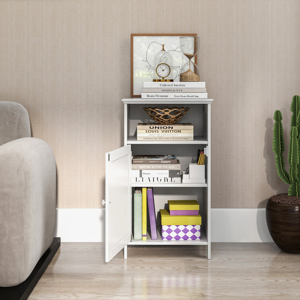 Bathroom Freestanding Floor Storage Cabinet with Adjustable Shelf