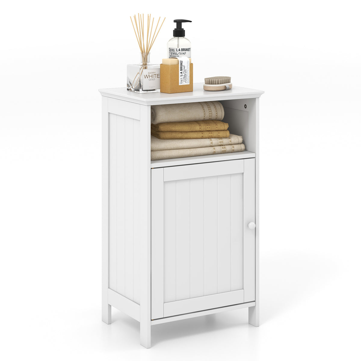 Bathroom Freestanding Floor Storage Cabinet with Adjustable Shelf